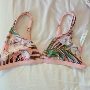 Floral pink bikini top